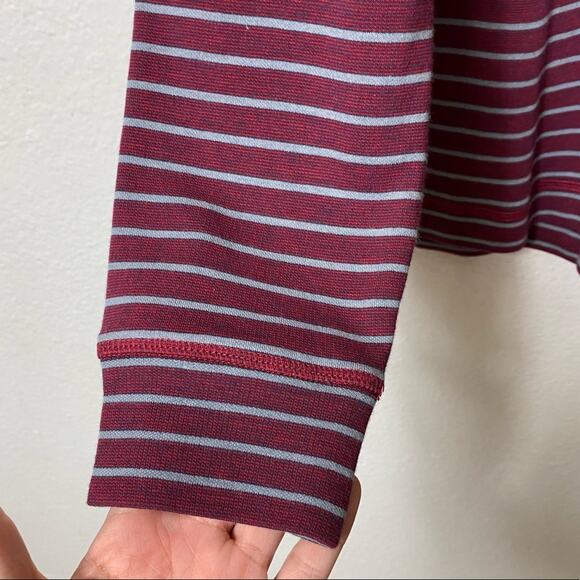 Bugatchi Striped Red Striped Long Sleeve Men Zip Up Men Sweater Size Medium - Picture 5 of 5